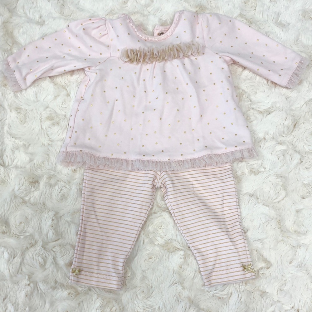Baby girl pink and gold outfit